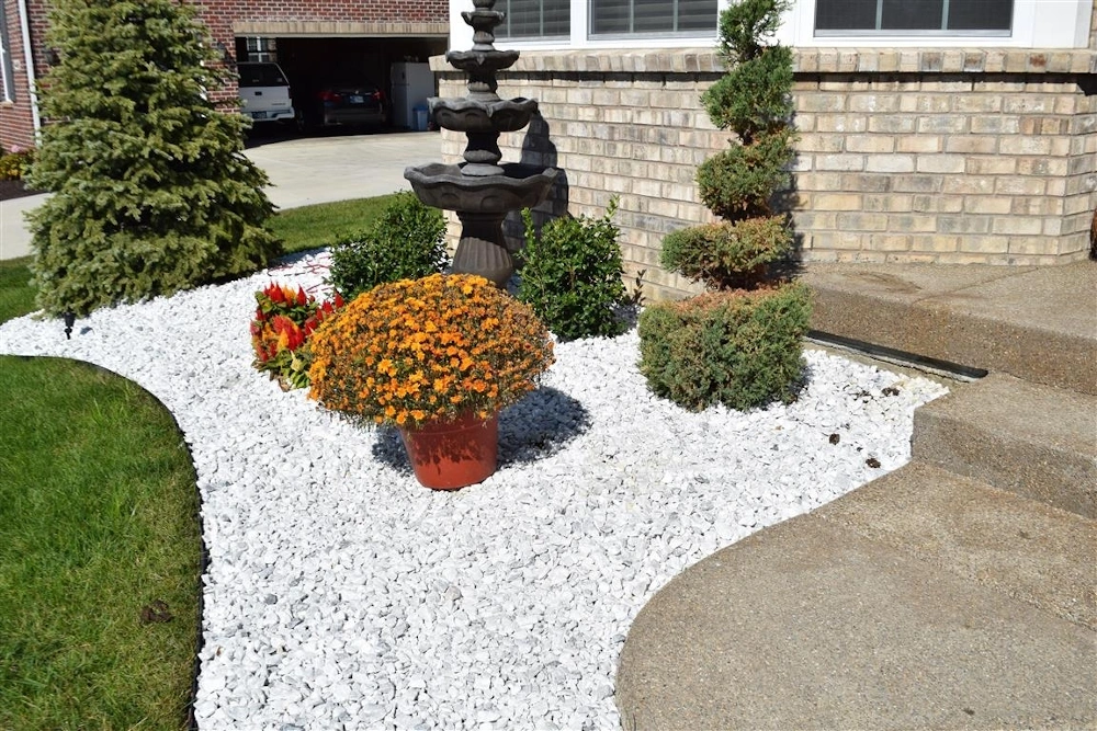 Innova Plant - 🍃Diseño con piedras blancas 🍃 . Te presentamos una  excelente idea para decorar tu jardín con piedras, es barato y fácil de  instalar! A demás que la piedra blanca