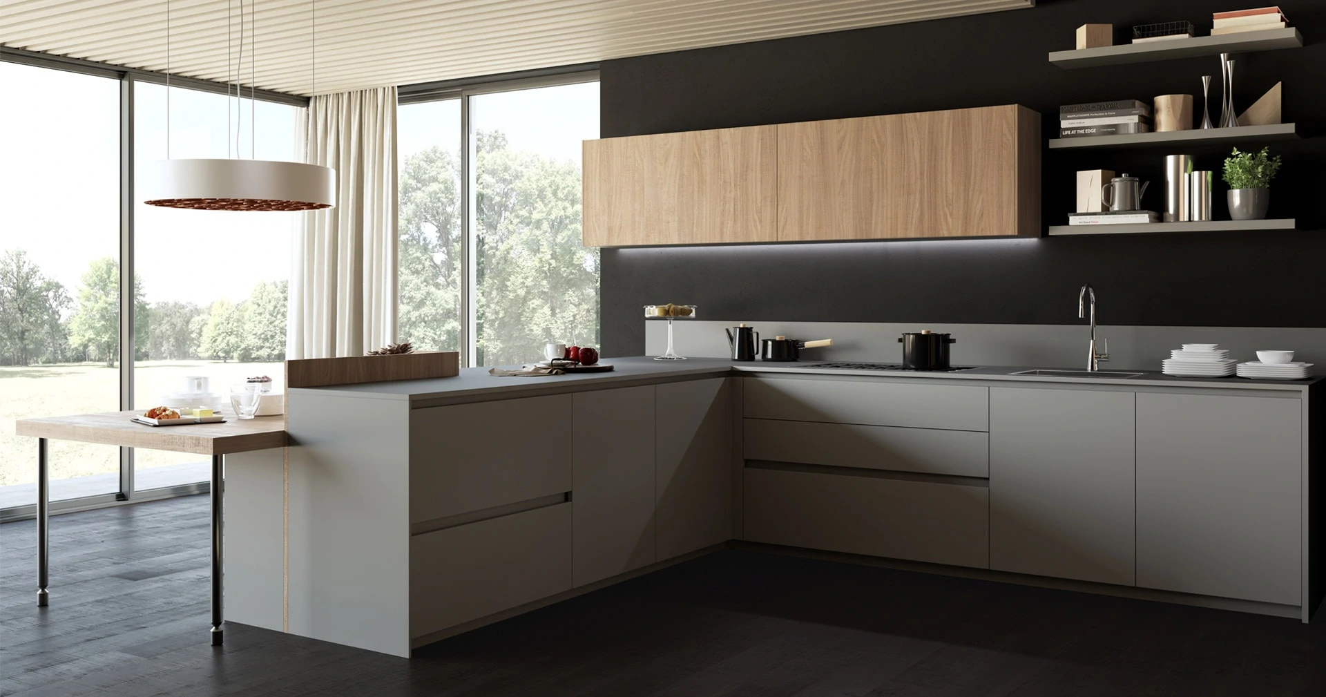 Cucina contemporanea in bilaminato legno | Ménta_06 | MITON Cucine